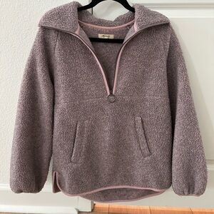 Madewell Fleece Half Zip Pullover (mauve)